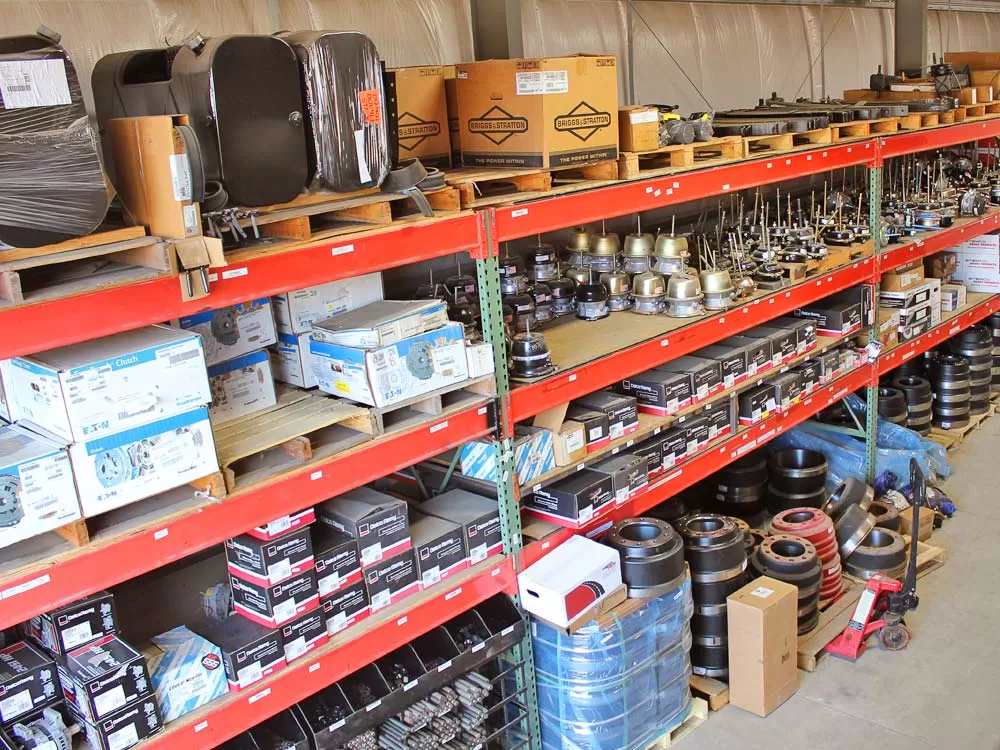 Continental Truck Service parts warehouse shelves