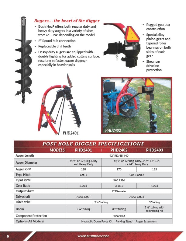Bush Hog Post Hole Diggers